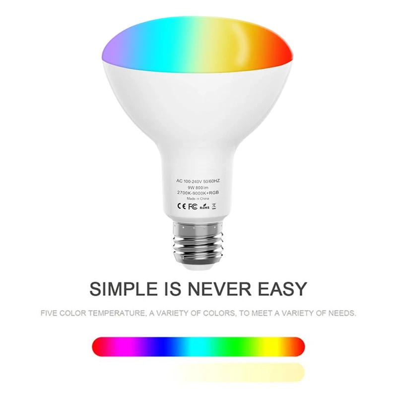 Смарт-лампочка WiFi светодиодный E27 RGB светильник с регулируемой яркостью энергии работает для Google Alexa домашний многоцветный светильник
