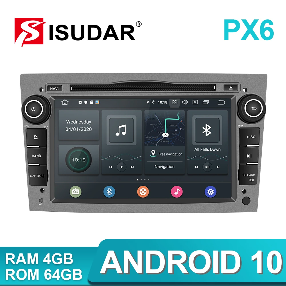 Isudar PX6 2 Din Android 10 автомобильный мультимедийный плеер GPS DVD для