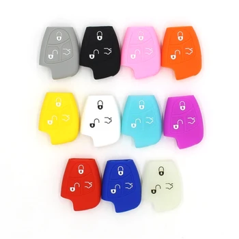 

3 Button Silicone Car Key Cover Remote Key Holder Protector Case FOB for Mercedes Benz A C E S ML CLK SLK CLS GLC GLE Class