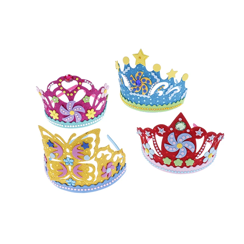 

DIY Decorations Gift EVA Crown Creative Foam Paper sequins Flowers Stars Patterns Kindergarten Art Children DIY Craft Toys Party