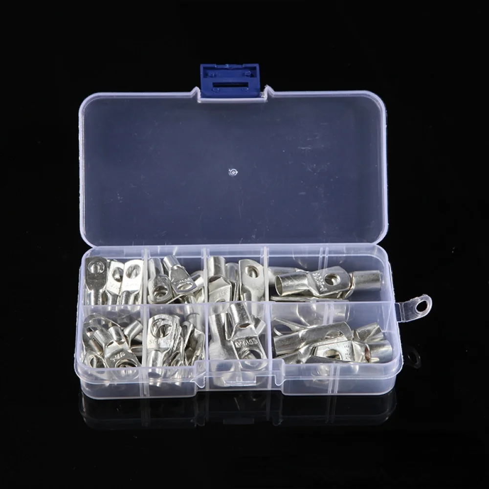 60 Pcs Car Copper Ring Terminal Wire Crimp Connector. Cable Fittings Bare Battery Terminals Soldered Connectors Kit | Обустройство