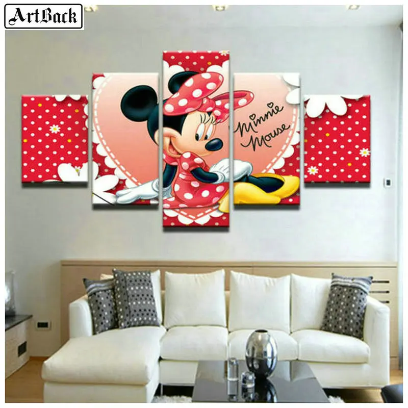 

Five spell diy diamond painting cartoon mouse 5d full square / round sticker diamond mosaic kids crafts