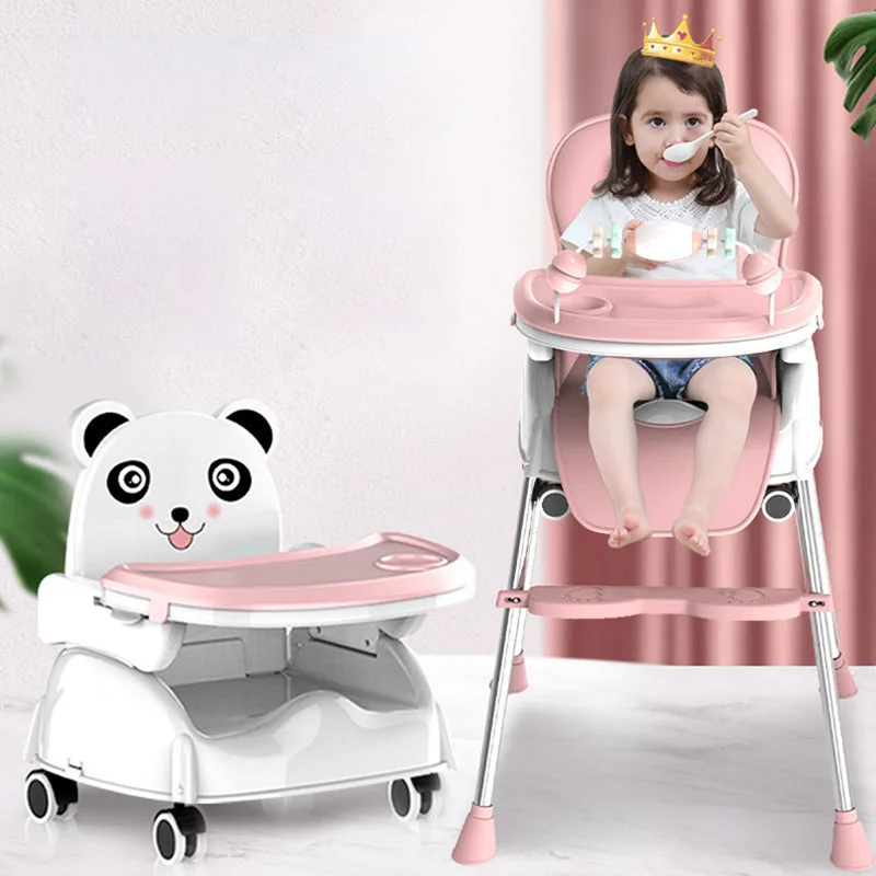 

Multifunctional Baby High Chair with Tray and Cushion Adjustable Dining Booster Seat Newborn Infant Highchair Kids Feeding Chair