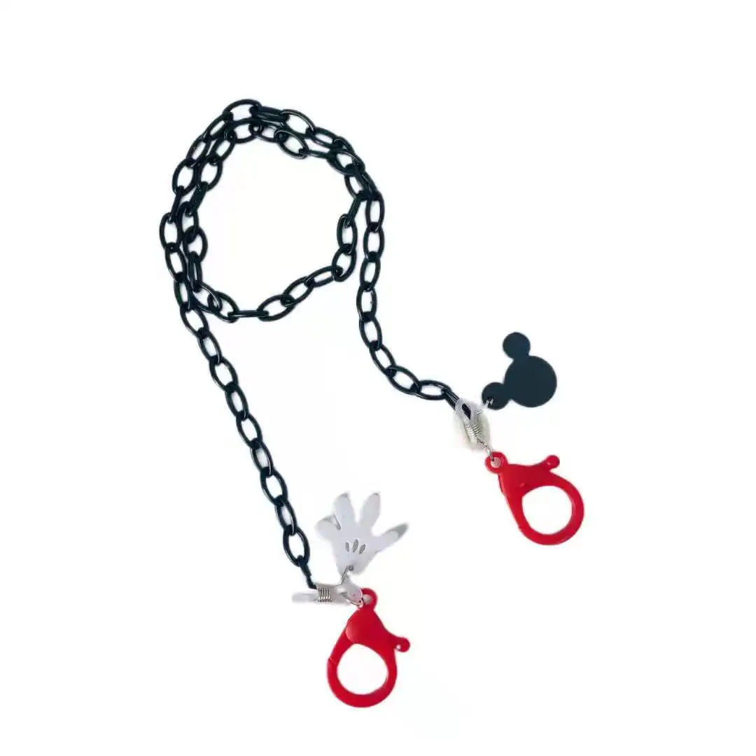 New creative cartoon mouse acrylic mask chain glasses chain mask with hanging chain mask anti-drop rope