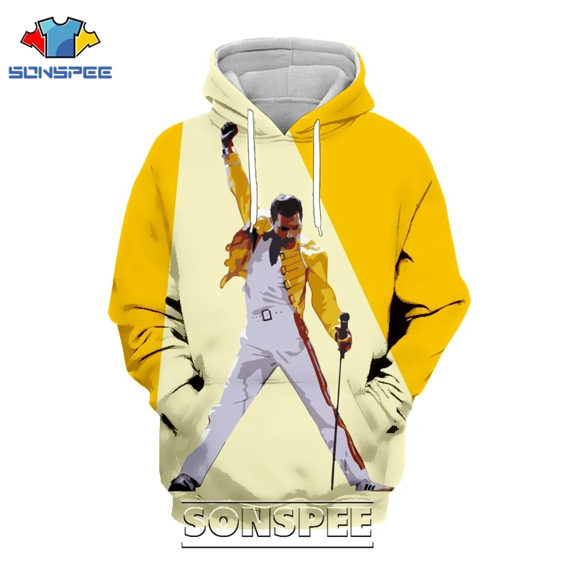 SONSPEE 3D Print Freddie Mercury Hoodie Men Women Casual Rock Coat Streetwear Hip Hop Pullover Tops Legend Singer Sweatshirt (6)