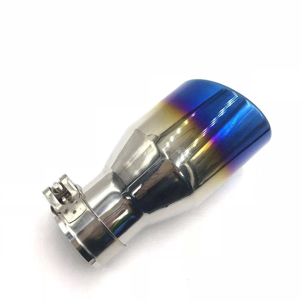 1 шт., универсальный выпускной наконечник с косой срез для автомобиля, 304 синий наконечник из нержавеющей стали для хвостовой трубы Exhause Muffle