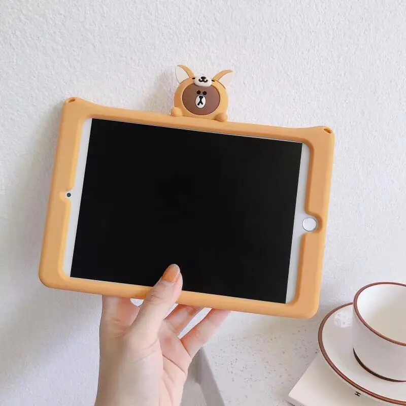 Для iPad 10,2 A2200 A2198 A2232 чехол для iPad 7го поколения 10,2 ''Детский мягкий силиконовый чехол с подставкой милый мультяшный чехол+ ручка - Цвет: 16
