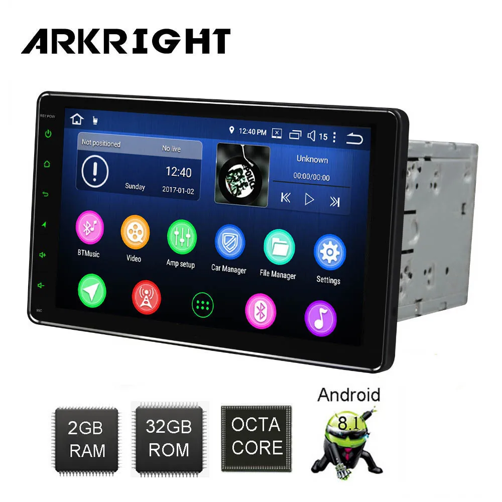 Универсальная Автомагнитола с поддержкой Wi Fi/GPS/Bluetooth 2 Гб + 32 ГБ Android 8