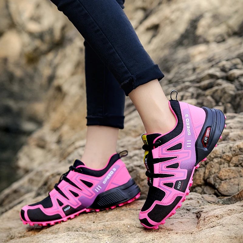 Zapatos vulcanizados de diseñador para Mujer, calzado antideslizante de goma para deporte, zapatillas de senderismo