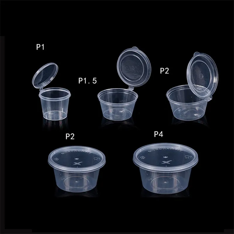 100pcs to 1000pcs All Size Take Away Containers Takeaway Food Plastic Sauce NEW 