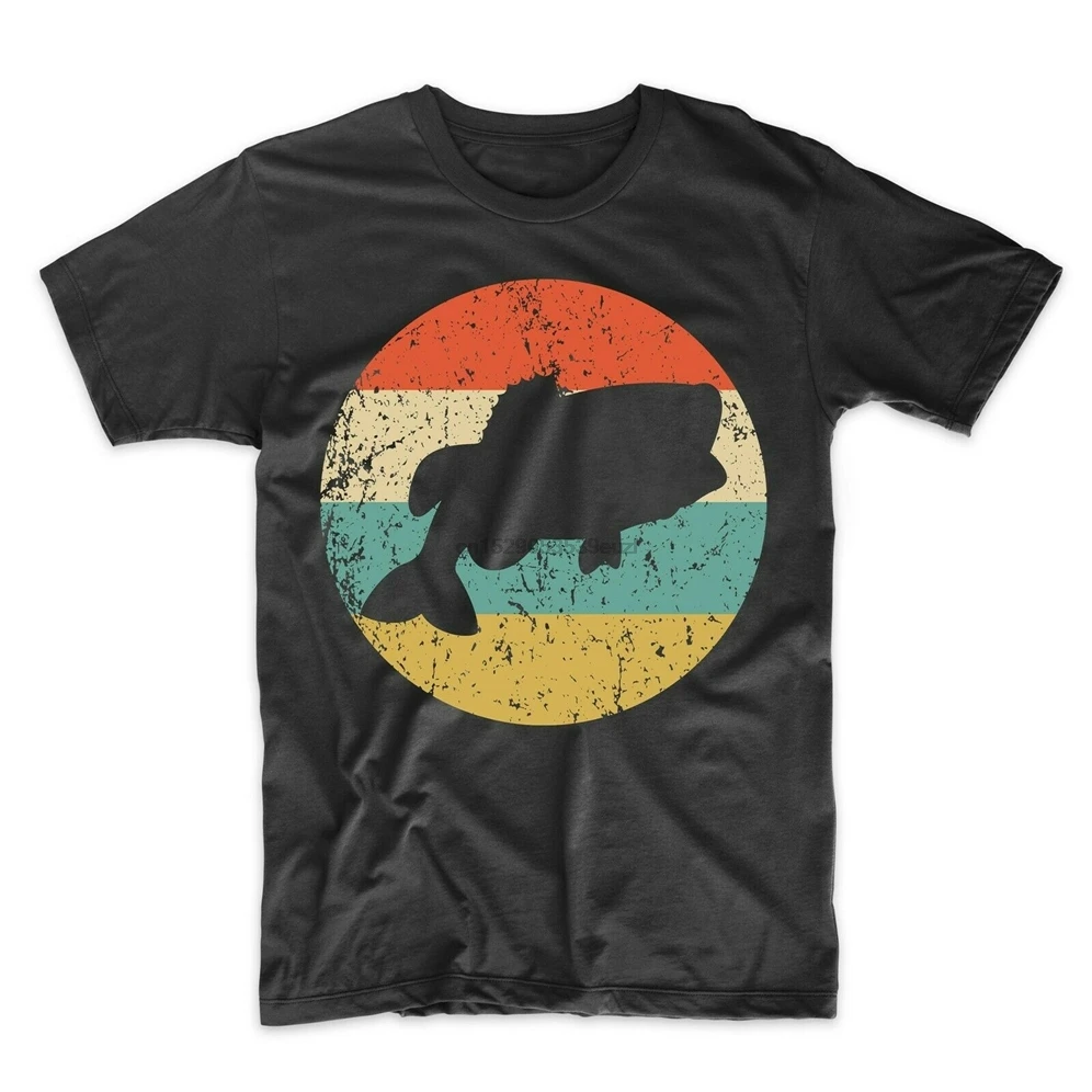 Men&amp#39S Fishing Shirt - Retro Bass T-Shirt Fish Icon Brand Fashion Tee |