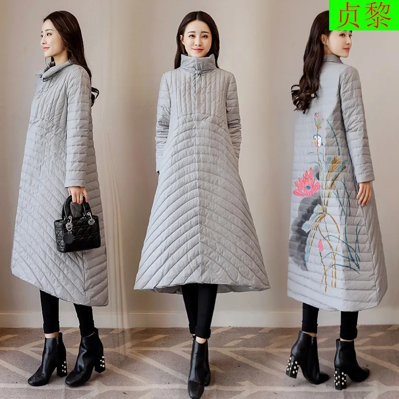 

Dongdaemun over-the-Knee Cotton-padded Clothes Women's 2018 Winter New Style Korean-style Exta-long down Jacket Cotton-padded Cl