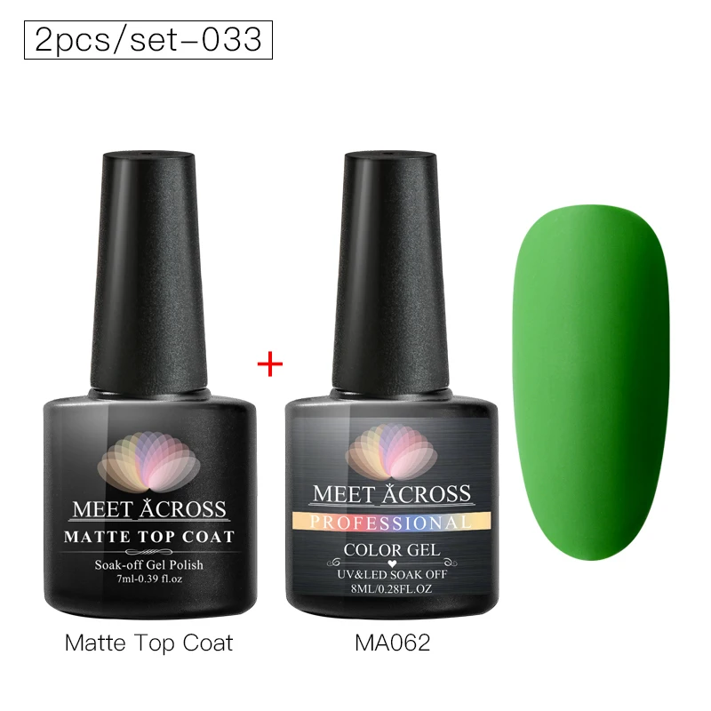 TZH06867 MEETACROS 2 шт./компл. Однотонная одежда матовый УФ-гель нужен матовый лаки для ногтей! полупостоянная био-Гели Soak Off Гель лак для ногтей Лаки маникюрный лак - Цвет: TZH06867