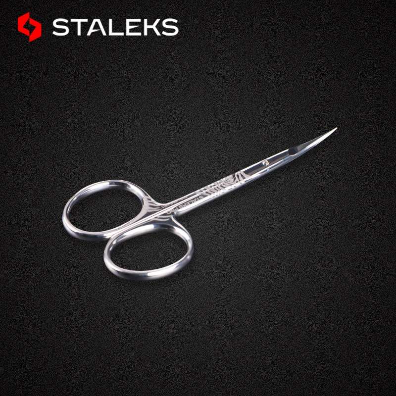 STALEKS 스테인레스 스틸 눈썹 가위 정밀 이중 눈꺼풀 스티커 미용 가위 팔꿈치 바브 트리머 코 헤어 도구SX-10-1