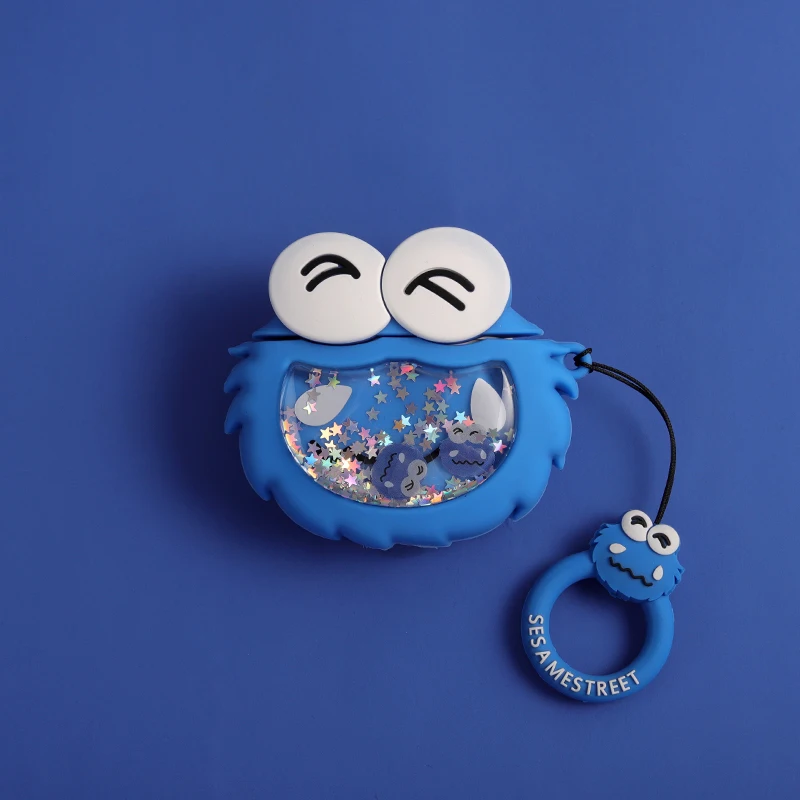Милый мультфильм печенья наушники крышка ремешок для AirPods 1 2 Bluetooth гарнитура зарядная коробка динамичный, жидкий песок силиконовый чехол