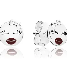 Оригинальные 925 пробы серебряные серьги, игривый мигание с красной эмалью, серьги-гвоздики для женщин, свадебный подарок, модное ювелирное изделие