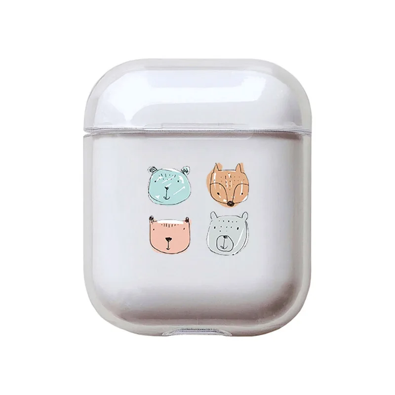 RY16 For Airpod 2 06 Забавный мультяшный чехол для Apple Airpods Pro, прозрачный жесткий чехол для Airpods 2/1, милый чехол для наушников, зарядная коробка для Airpod - Цвет: RY16 For Airpod 2 06