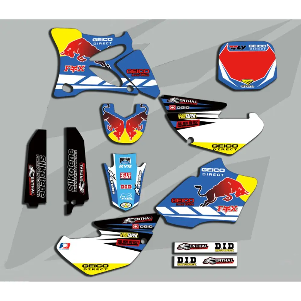 

Full Graphics Decals Stickers Bull Custom Number Name Glossy Bright Stickers Waterproof for YAMAHA YZ85 2002-2012
