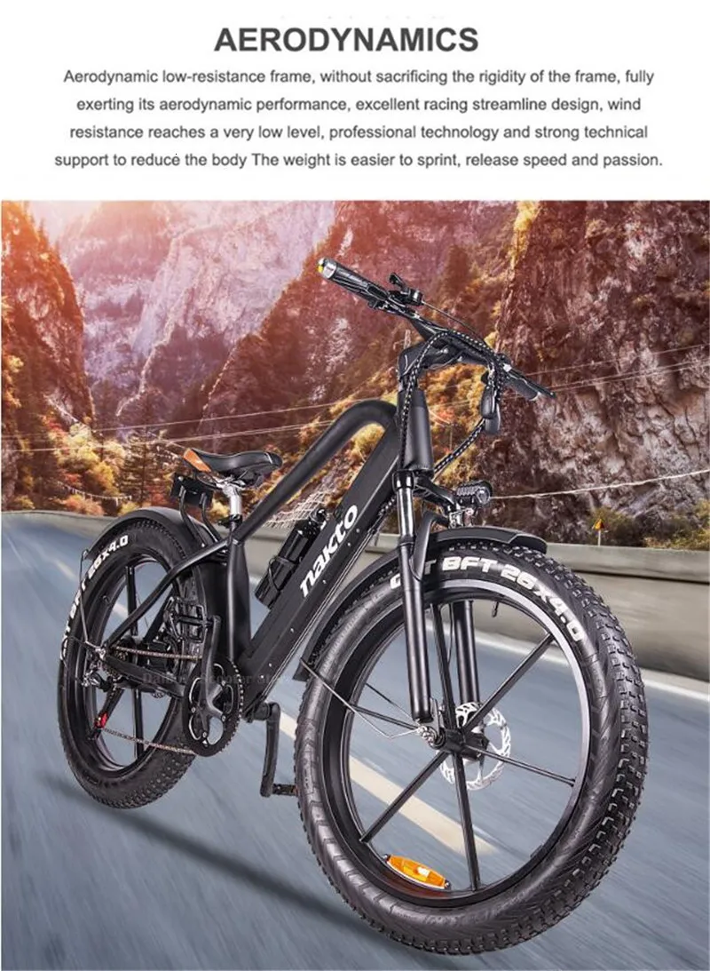 Daibot Off Road Electric Bike 500W 48V Two Wheels Electric Bicycles 26 Inch 4.0 Wide Tires Mountain Electric Scooters Adults  (1)