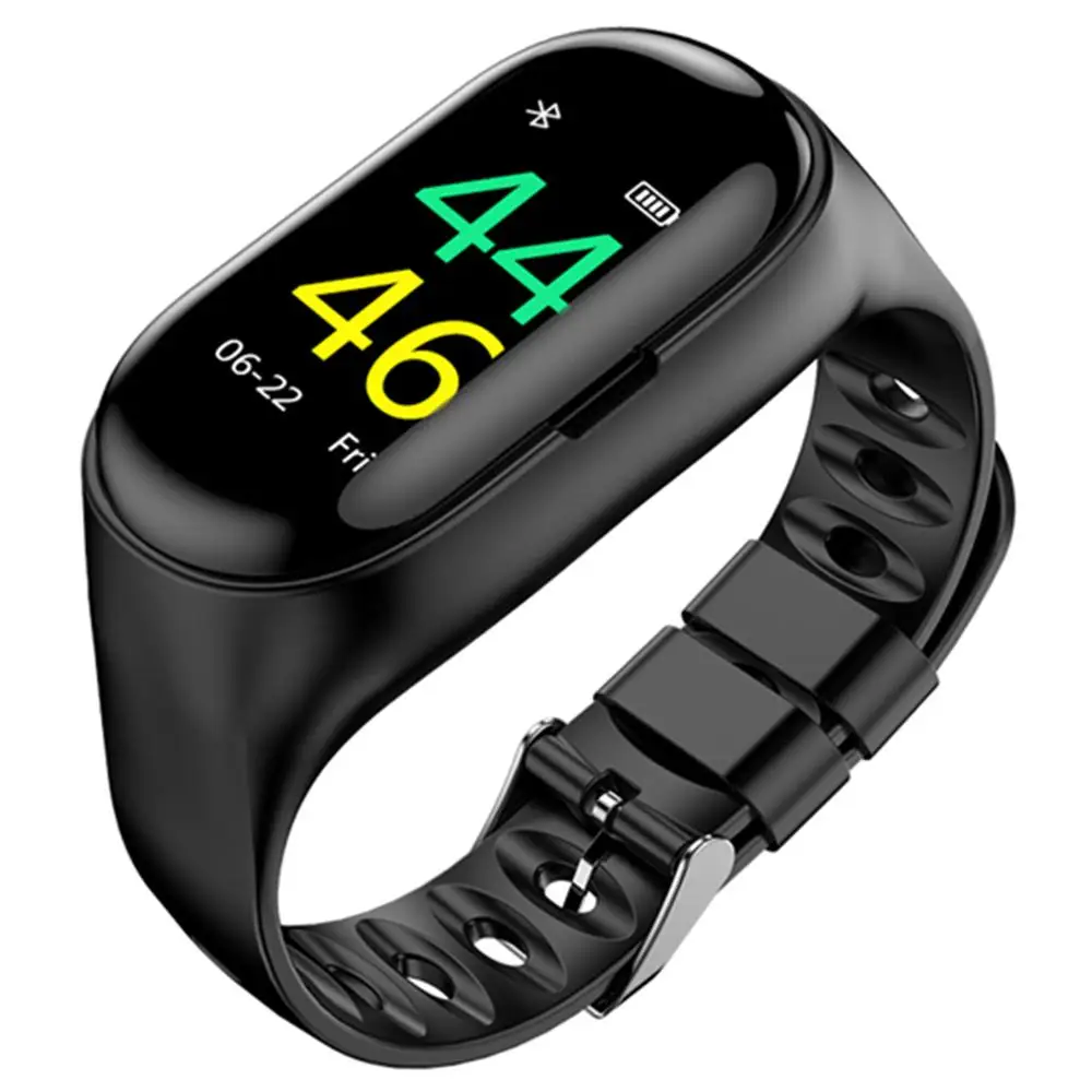 

0.96" T8 Smart Watch With Bluetooth Earphone Wireless Earbud Heart Rate Monitor Smart Wristband Long Time Standby Sport Watch