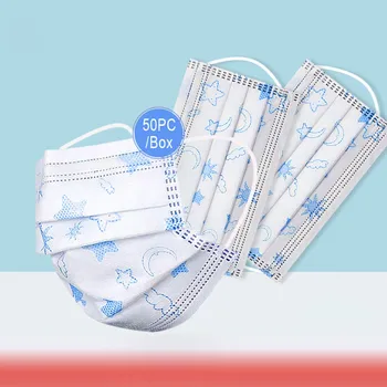 

Kid 50PC Disposable Mask Face Mask Protective Satety Mask Anti-Pollution Respirator Mouth Masks PM2.5 3 Layer Elastic Earloop*81
