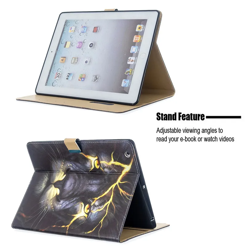 Чехол wekays для Coque Apple Ipad 4 3 2 кожаный чехол с изображением Льва для IPad2 IPad3 IPad4 чехол для планшета для IPad 2 3 4