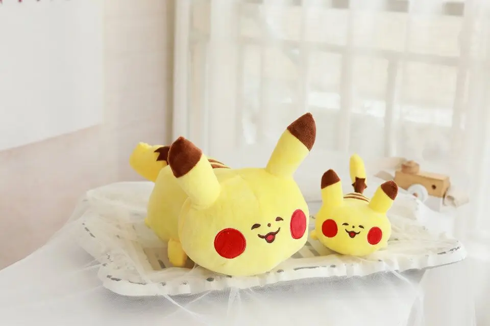 TAKARA TOMY Pokemon Pikachu плюшевая игрушка-подушка милый Экспрессия Eevee Кукла Kawaii аниме мягкая диван украшение подарок для ребенка