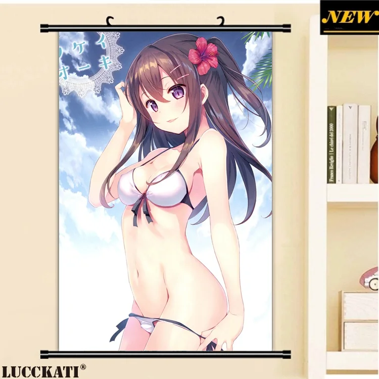 40X60 см Dengeki Moeoh бикини купальник бюстгальтер попка сексуальный лоли каплей мультфильм аниме Настенная картина плакат прокрутки холст живопись