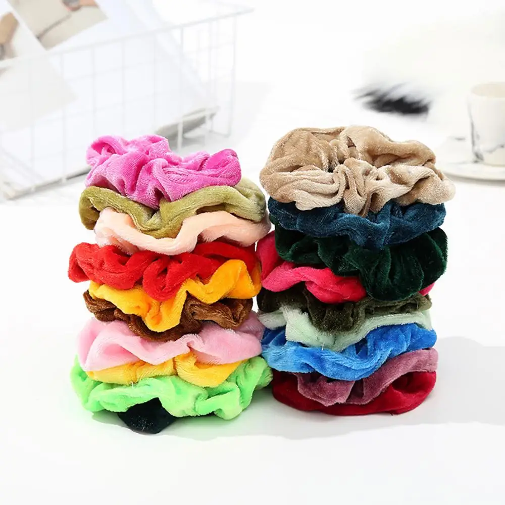 40 шт. Scrunchie новые бархатные эластичные женские обручи или резинки для волос для девочек, аксессуары для волос, аксессуары для волос - Цвет: 1