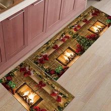 2 шт. Коврики для кухни Счастливого Рождества камин коврики для входного пути ванная комната гостиная двери коврики домашний декор