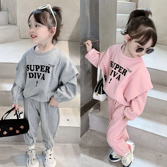Kids Children Baby Girls Clothing Set Autumn Long Sleeve Sport Suit  Tracksuit winter Toddler Clothes Outfit