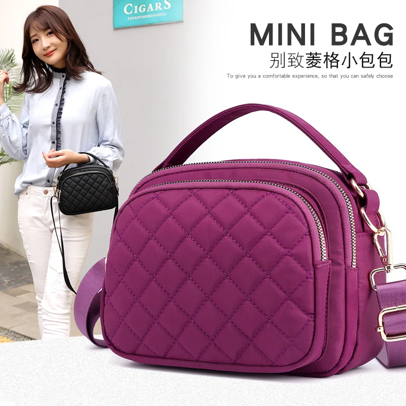 

WOMEN'S Bag 2019 Spring New Style Car Suture Bag Light Waterproof Nylon Cloth Shoulder Bag/ Hand Bag Oblique WOMEN'S Bag