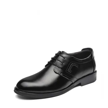 

Men Dress Shoes Genuine Leather Lace-Up Black Oxfords Business Men's Wedding Shoes Luxury Brand Shoes