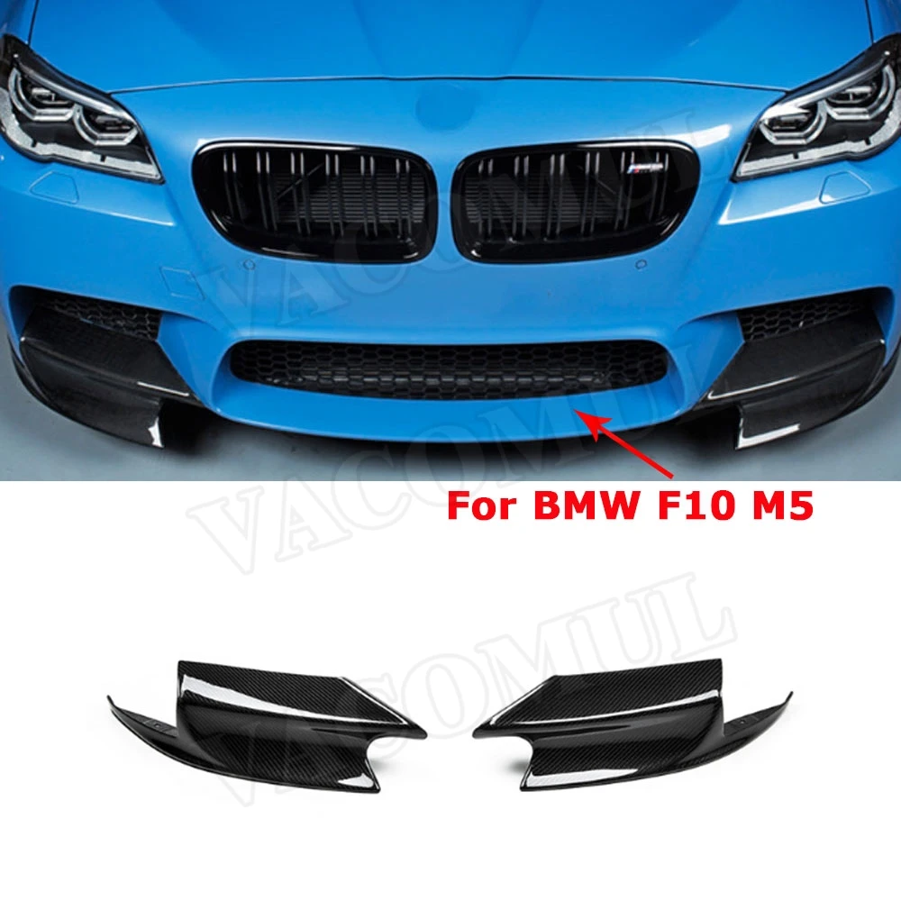 Разветвители для губ переднего бампера из углеродного волокна, фартуки для BMW 5 серии F10 M5 M Sport 2012-, автостайлинг - Цвет: For M5 Bumper