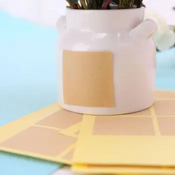 

120Pcs Blank Square Craft Packaging Seals Kraft Sealing Sticker Label Paper DIY