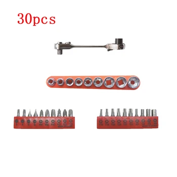 

30pcs 72 Teeth Ratchet Wrench Bit Sleeve Combination Car Repair Tool Set Batch Heads Sleeve Wrench Car Repair Wrench Auto Repair