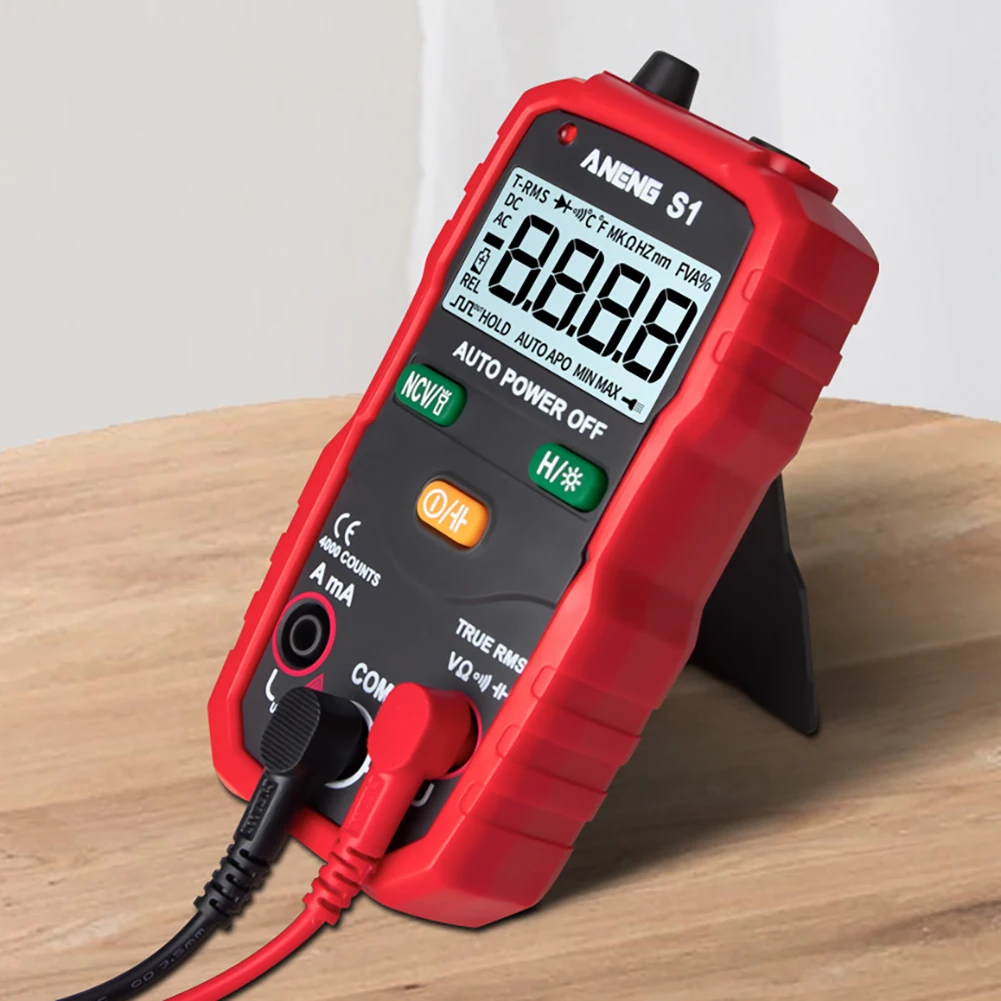 

Smart Multimeter Digital True RMS Auto Range Professional LCD Automatic Voltage Ammeter Tester Red/Yellow