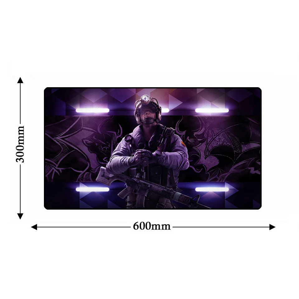 Большой Lockedge Rainbow Six Siege компьютерный коврик для мыши tapis de souris 60*30 см нескользящий Настольный коврик игровая клавиатура геймер большой коврик для мыши