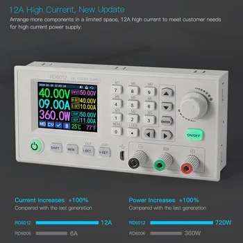 

RD6012 RD6012W Adjustable DC Power Supply 60V 12A LCD Display Step Down Module Voltmeter Regulator Digital WIFI Buck USB