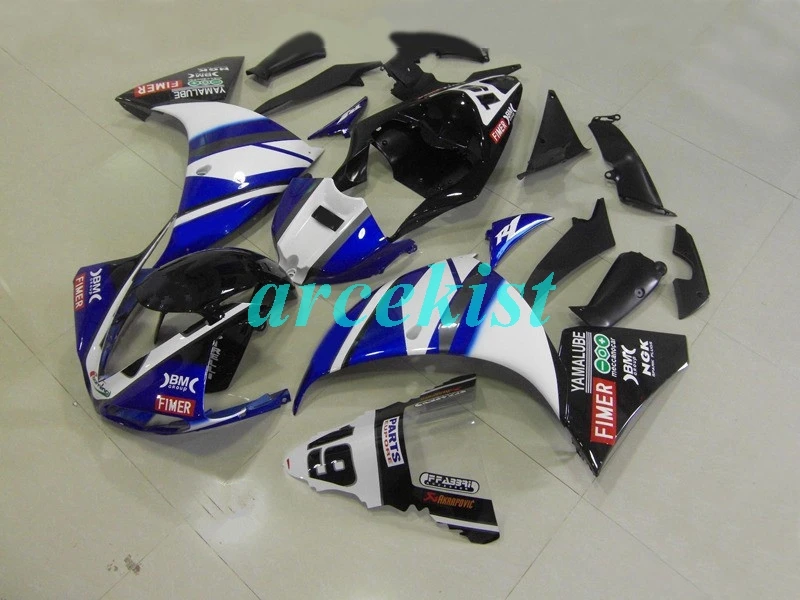 ABS форма мотоцикла Обтекатели подходят для Yamaha YZF-1000-R1 2009 2010 2011 09 10 11 обтекатель кузова набор на заказ синий белый