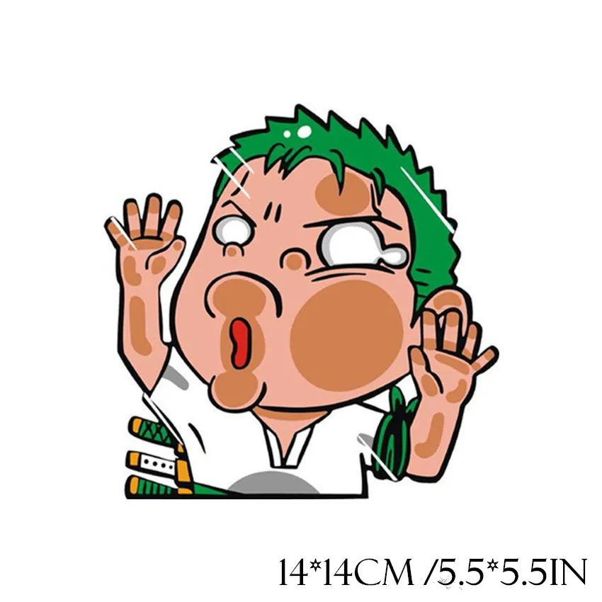 S254 Zoro Наклейки для стайлинга автомобиля Супер Смешные одна деталь аниме изображения коллид стекло 3d Виниловые наклейки на стену двери окна украшения космический плакат - Цвет: S254 Zoro