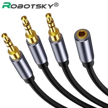 

Jack Audio Cable 3.5 Female to 3.5 male Audio Splitter Cable Gold Plated Aux Earphone Cable For Phone PC Speaker Headphone