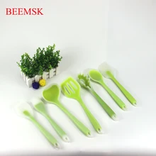 BEEMSK 7 шт./компл. 5 шт./компл. пищевой силикон кухонные принадлежности из камня-капельки прозрачно-зеленого цвета, высокое качество, высокая температура антипригарная лопатка ковш