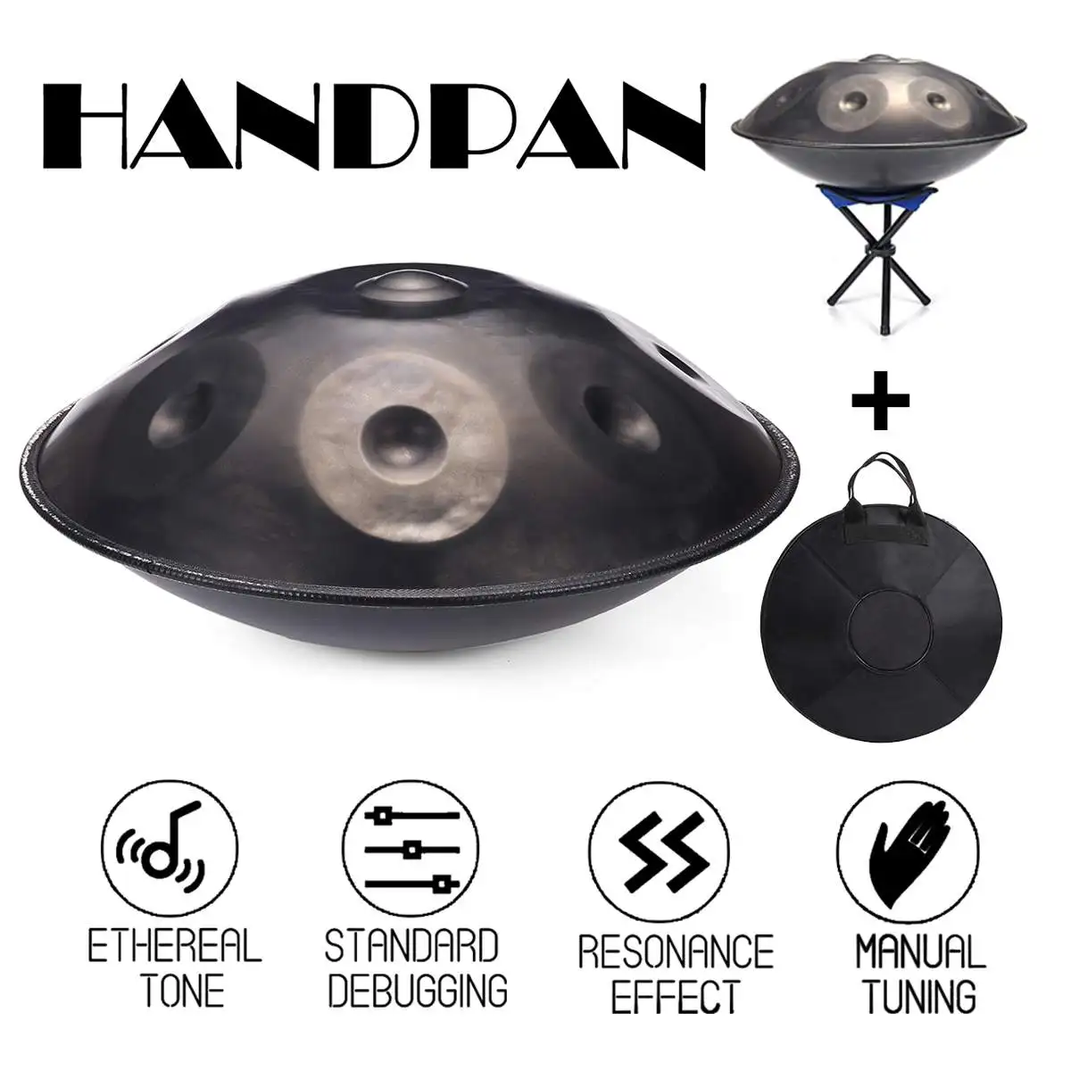 

A/C/D/G/F Tune Handpan Handmade Performance Music drum HandPan Carbon Steel Antique Percussion Musical Instruments Gifts Set