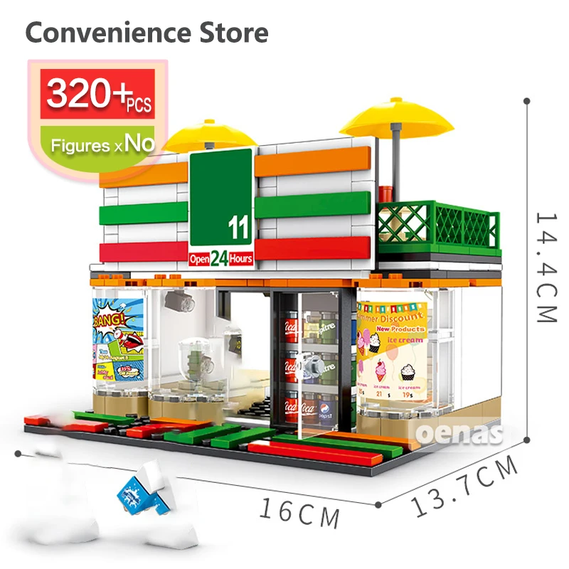 SEMBO City Street View Coffee Ice Cream Burger Shop MC Fast Food Store House Model Building Block Educationanl Toy Birthday Gift
