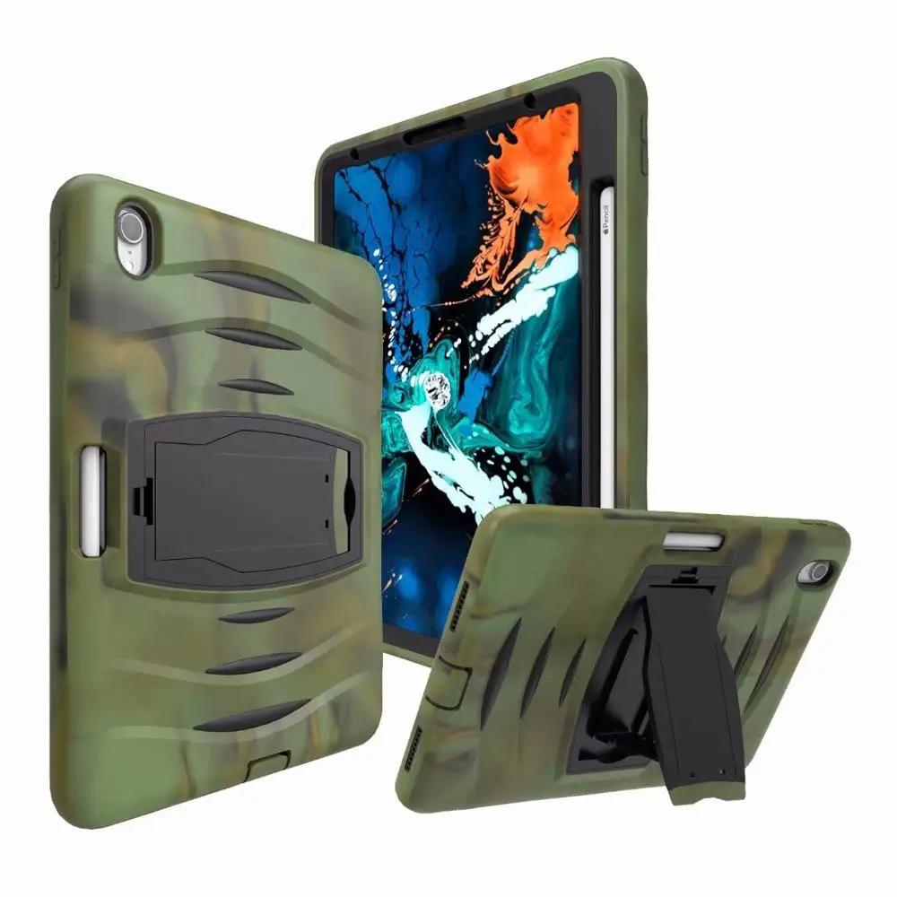 camouflage Чехол для Apple iPad Pro 12,9 A1870 A2014 A1895 A1983 Чехлы для планшетов противоударный высокопроизводительный безопасный силиконовый pc карандаш с отделением для карт - Цвет: camouflage