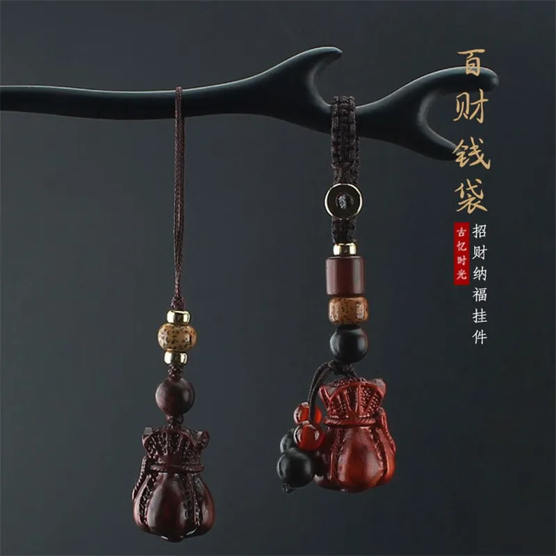 

Модный брелок для ключей в виде натуральной персиковой бумажной сумки для мужчин и женщин, брелок для ключей в виде Будды