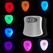 WC Светодиодная лампа для уборной умный датчик движения Водонепроницаемая Ванная комната Туалет ночник 8 цветов конверсионная лампа