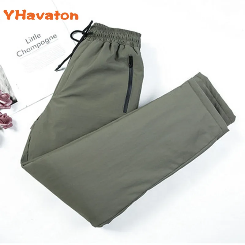 Green 4XL мужские уличные зимние белые брюки на утином пуху водонепроницаемые устойчивые к царапинам ветрозащитные брюки с эластичной резинкой на талии брюки для катания на лыжах и кемпинга - Цвет: Green