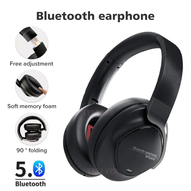 

ANC Wireless Headphones Hybrid Active Noise Cancelling Bluetooth Headsets Foldable HiFi Hi-Res Audio Over Ear Earphones 60H Time